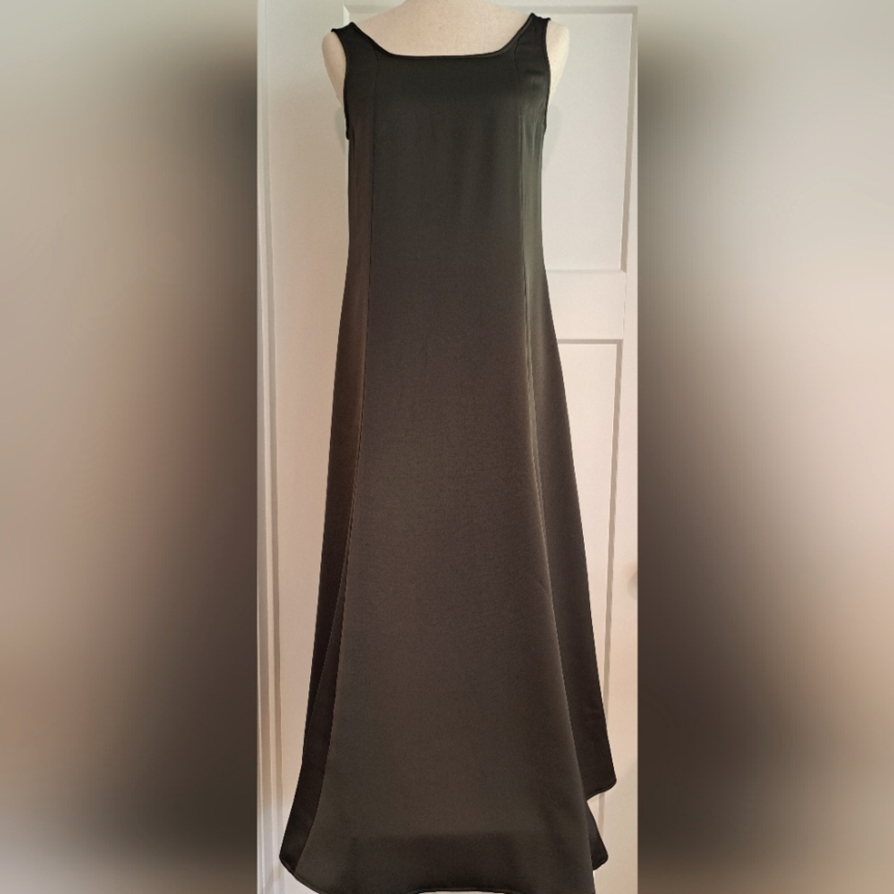 NWT Satiny A-line Sleeveless Maxi Dress (Dusty Pine) - nap loungewear